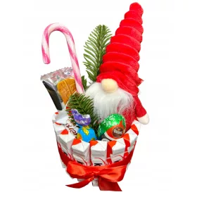    Nikolaus-Geschenk für Kinder MINI-Kuchen, Mischung aus Süßigkeiten, Elfe und Zwerg