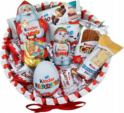  KINDER Box Kuchen-Geschenkkorb-Set mit Süßigkeiten für Weihnachten, Weihnachtsmann, Geburtstag