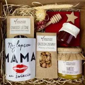    Geschenkset Mama Geschenk Weihnachtsmann Weihnachtsbecher Tee Honig Nüsse