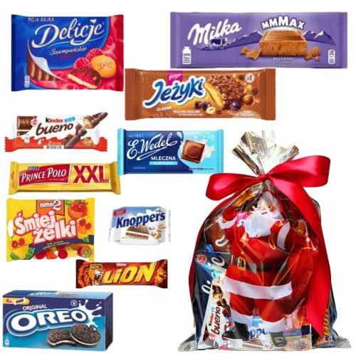  Süßes Geschenk-Weihnachtspaket mit Weihnachtsmann-Mega-Mix-Süßigkeiten
