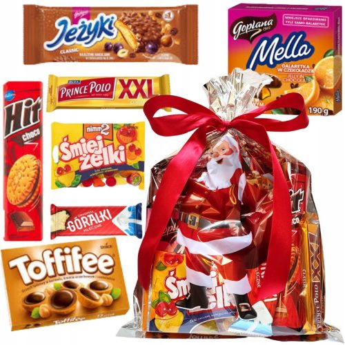  Süßes goldenes Süßigkeitenpaket mit Weihnachtsmann