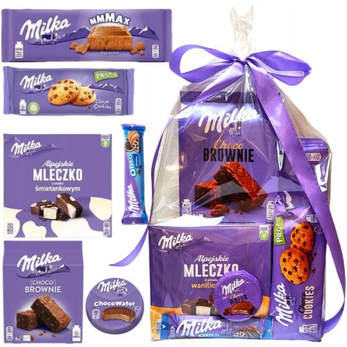  Großes Geschenkpaket mit Milka-Süßigkeiten