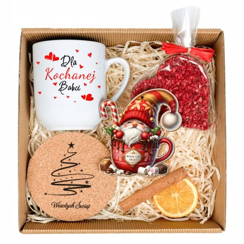 GESCHENKKORB Geschenk für Oma zu Weihnachten BECHER SCHOKOLADENTELLER