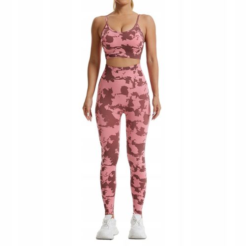 Damen-Sportunterwäsche für Yoga, Fitness, zweiteilig, rosa und lila rL