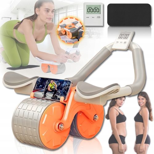  Ab Roller Doppelrad für Bauchübungen mit Ellenbogenstütze + Matte