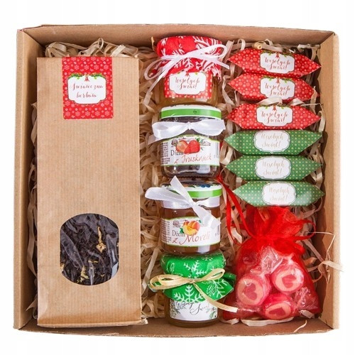  GESCHENKKORB Weihnachtsgeschenk mit Tee, Honig und Marmelade