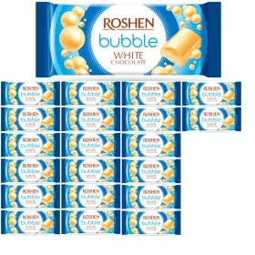   Roshen White Bubble - Luftige Weiße Schokolade mit Schaumstruktur, 80g (20 Stück)