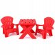  Kindermöbel Tisch + 2 Gartenstühle rot Costway