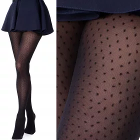    Fenome gemusterte Strumpfhose LULU114 40den schwarz Nero Größe 3/4