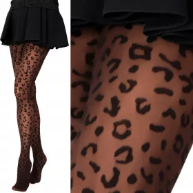    Fenome gemusterte Strumpfhose LULU122 40den schwarz Nero Größe 3/4