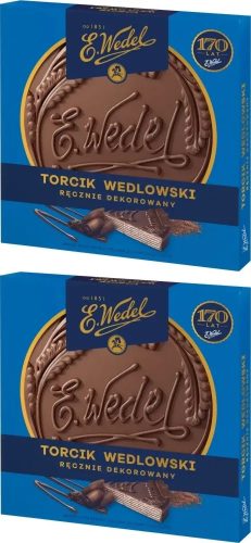 2x Torcik Wedlowski, Erdnuss-Waffeltorte in Zartbitterschokolade, 250g