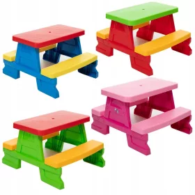    PICKNICKTISCH - GARTENTISCH - TISCH MIT BÄNKEN - KINDERTISCH