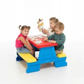    Gartentisch für Kinder mit Bänken Picknick-Set Mochtoys Polnisch