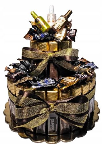  Ein gefälschter Kuchen-Geschenkkorb für Merci, Beember, Anthon Berg, Mama, Papa, Oma