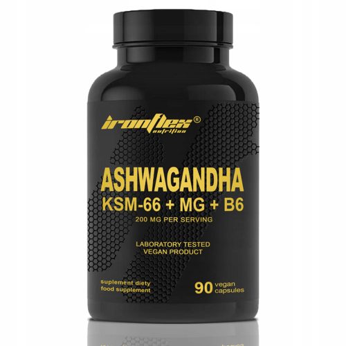 IRONFLEX Ashwagandha KSM-66® mit Magnesium und Vitamin B6 – Vegane Kapseln für Stressabbau und besseren Schlaf