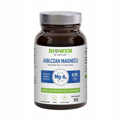 Biowen Magnesiummalat 835 mg mit Vitamin B6 (P-5-P) - 100 Kapseln