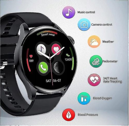  SMARTWATCH GT3 43,5 mm ZWEI ARMBÄNDER 20 TAGE STANDBY SAUERSTOFF HERZFREQUENZDRUCK