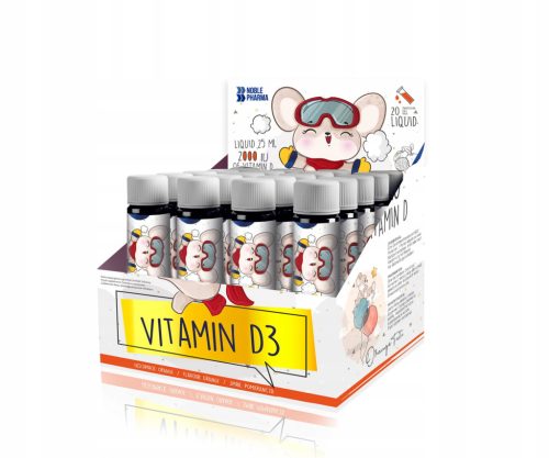 Vitamin D3 für Kinder 2000 IU - Leckere Orangengeschmack Ampullen, Zuckerfrei