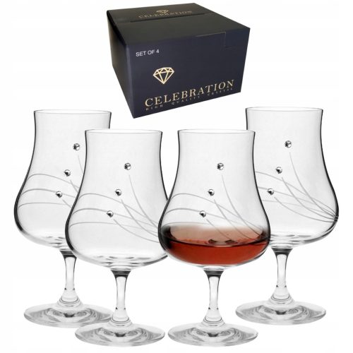 Exklusives Rumgläser-Set 220ml im eleganten Tulpen-Design mit Kristalldekor