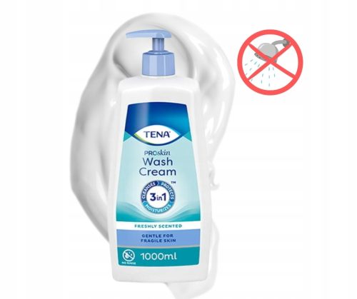 TENA ProSkin Wash Cream – Reinigungscreme ohne Abspülen für sensible und trockene Haut