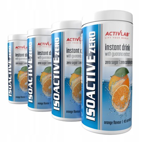 ISOACTIVE ZERO: Zuckerfreies Elektrolytgetränk mit Guarana-Extrakt, Orange-Geschmack