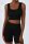  SHEIN DAMEN-SET SCHWARZ RIBBED SHORT M £5A