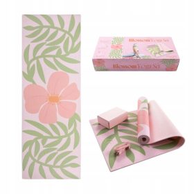  Myga Blossom Yoga Set: Matte, Block, Gurt