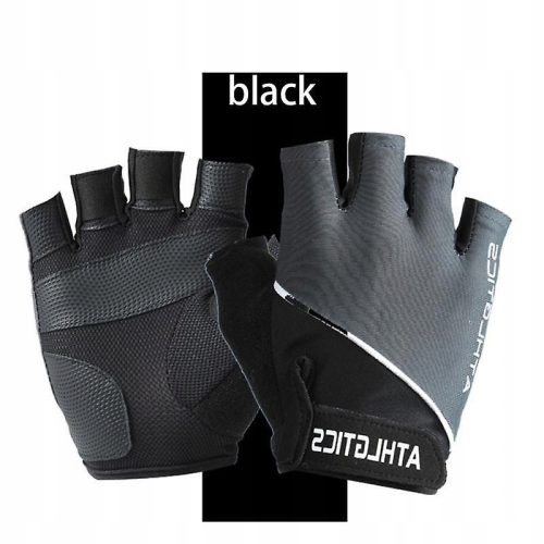 Anti-UV-Sommer-Halbfinger-Sporthandschuhe für MTB-schwarz