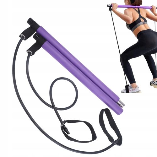  PILATES-STANGE MIT WIDERSTANDSBANDGERÄT FÜR ABWICHTSÜBUNGEN ZU HAUSE