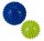  Set mit 2 blauen und grünen Massagebällen mit Spikes