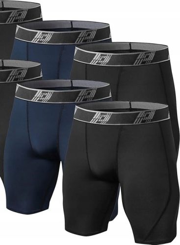  HOPLYNN Kompressionsshorts für Herren, Schwarz, Marineblau, 4 Paar, 2XL XXL