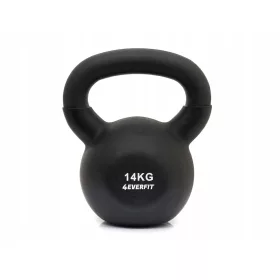    4EVERFIT Kettlebell 14 kg Gewichtshantel Gusseisen-Neoprenhülle