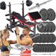  Bodybuilder-Set, 123 kg, Gusseisenbank, starkes Fass, Hantelgewichte