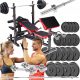  Bodybuilder-Set, 138 kg, Gusseisenbank, starkes Fass, Hantelgewichte