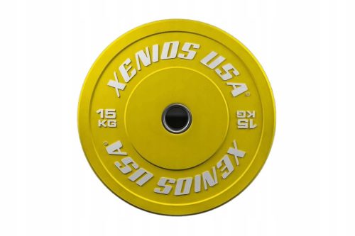  Xenios USA Gewicht Gummiplatte gelb mit Stahlring 5cm 15 kg