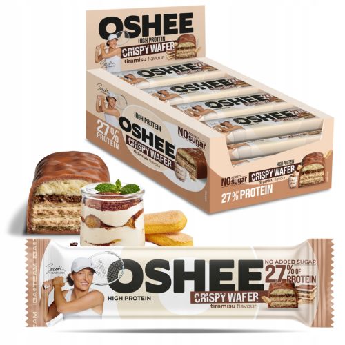 OSHEE & IGA Team Crispy Bar Tiramisu - Hochwertiger proteinreicher Schokoladenriegel