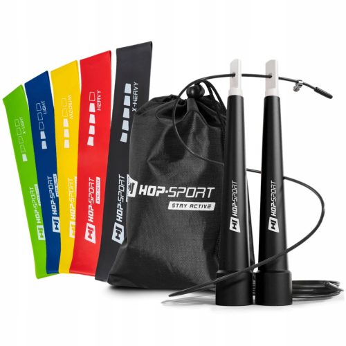  Hop-Sport Springseil + Widerstandsbänder Trainingsset