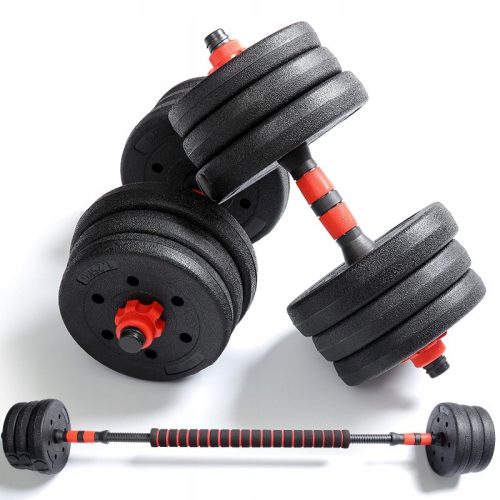  BITUMINAL DUMBS 20KG Hantelset 2 x 10KG Langhantelstange Solides Training