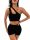  SHEIN DAMEN-SPORTSET, SCHWARZ, GERIPPT, S £5A