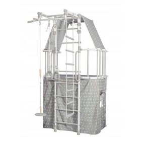  Indigo Pastellweiße Turnleiter mit einem Haus