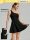  GLOWMODE FeatherFit Schwarzes Minikleid, One-Shoulder-Shorts L
