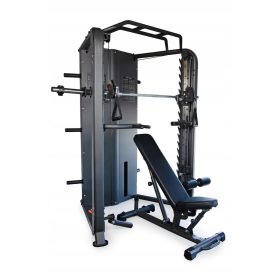  Trainingstor Smith-Kran Dual Crossover-Übungsrolle + Bank