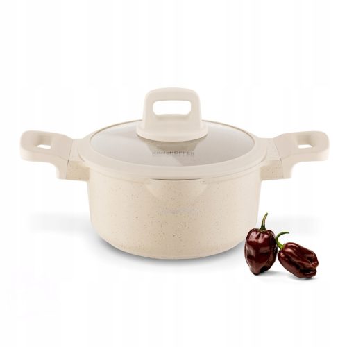 Konighoffer Creamy Marble Topf 2,5l für Induktion, Antihaft - Elegant und Effizient