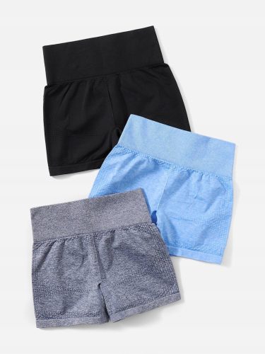  ELASTISCHE SHORTS FITNESS SPORT SHORTS 3-TEILIGES FARBEN-SET SHEIN XS
