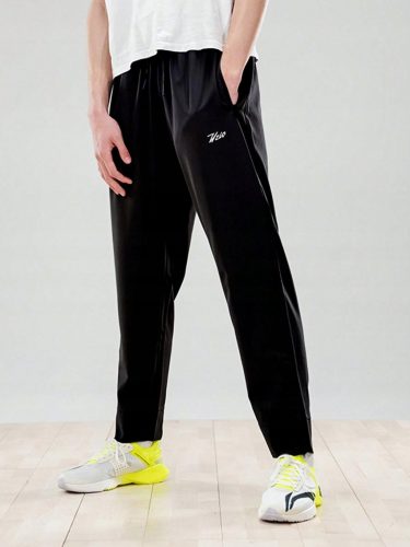  SCHWARZE SPORTHOSE LANGE GERADE BEINTASCHEN SHEIN PATCH M
