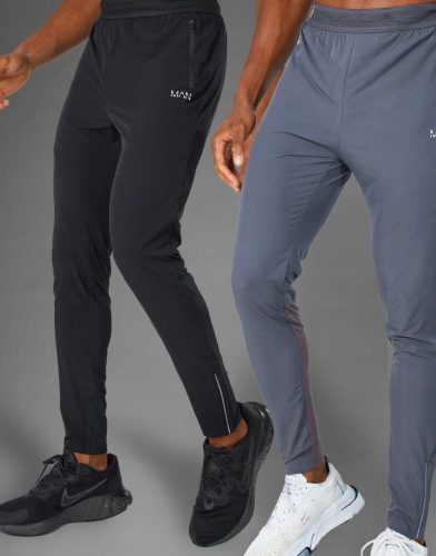  TRAININGSHOSE GRAU SPORT TAPERED ACTIVE ZIPPER BOOHOO L