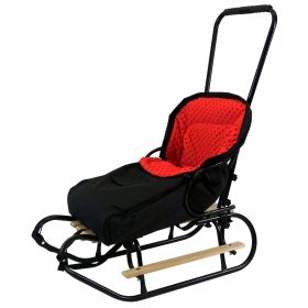   POLNISCHER SCHLITTEN + RÜCKENLEHNE + FUSSFÜSSE + SCHIEBENDER + SCHLAFSACK