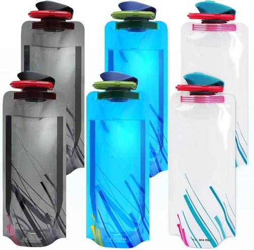  Wasserflasche faltbar, flexibel, wiederverwendbar, 700 ml, 6er-Set