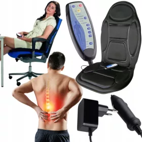    Beheizte Autositzmatte, Stuhl, Auto-Massagegerät, 2-in-1 + Fernbedienung