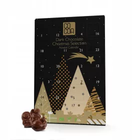    ADVENTSKALENDER MIT Zartbitterschokolade 70 % und laktosefreien SÜSSIGKEITEN BIO-KAKAO